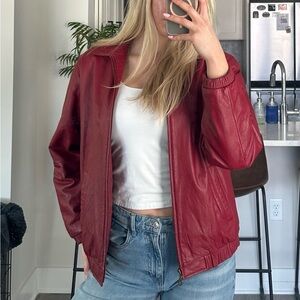 Preston & York Genuine Red Leather Jacket